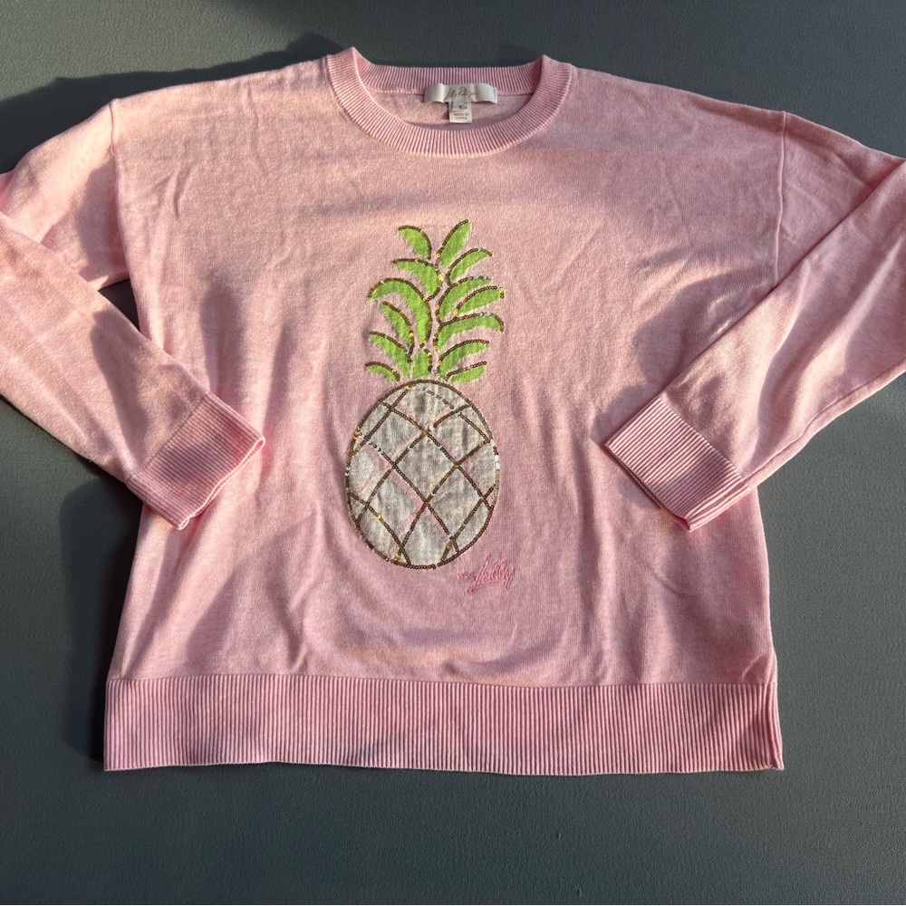 Lilly Pulitzer Pink Sweater with Pineapple Design size Small